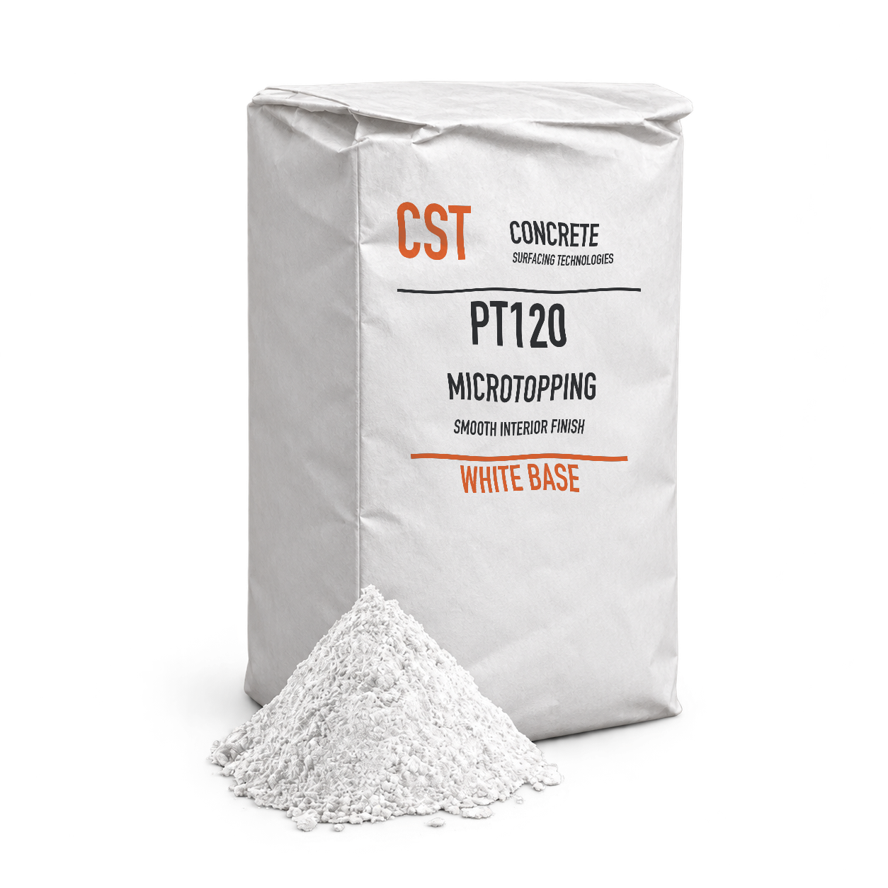 PT120 White in a plain white cementitious bag